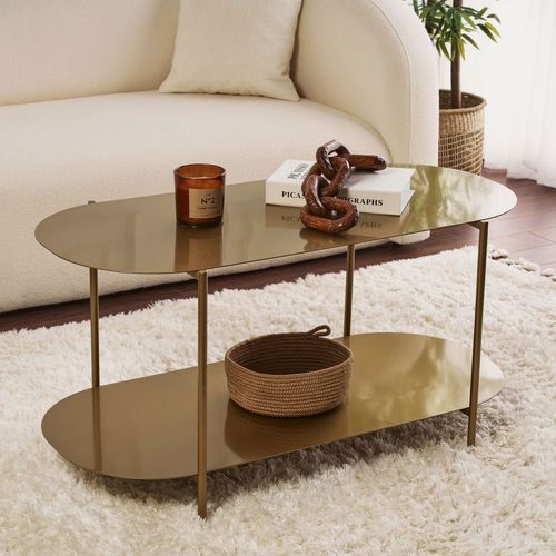 Table Basse Ovale En Métal 100x51cm