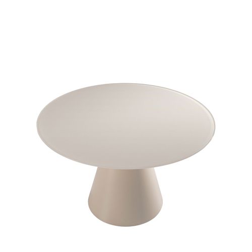 Table à Manger 4 Personnes Ronde En Verre Trempé Et Métal D.120cm