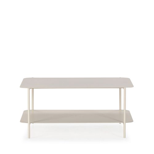 Table Basse Rectangulaire En Métal à Double Plateau