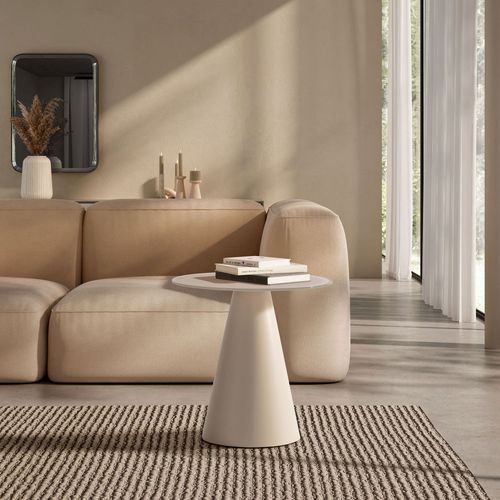 Table D'appoint Ronde En Verre Trempé Et Métal D.45cm