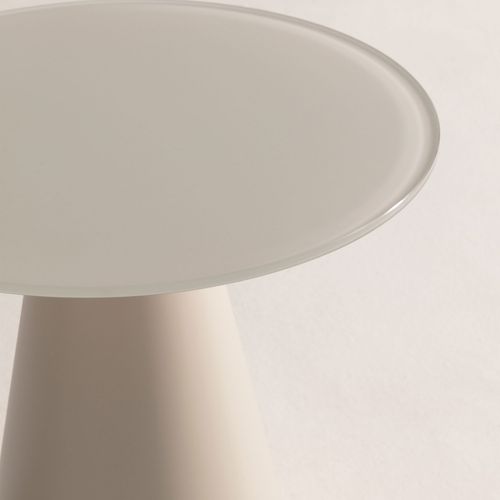 Table D'appoint Ronde En Verre Trempé Et Métal D.45cm