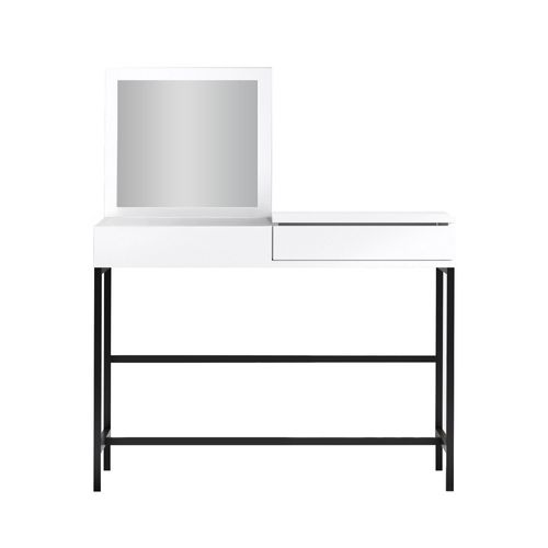 Coiffeuse 1 Tiroir Avec Miroir Et Rangement à Bijoux Intégré L100cm