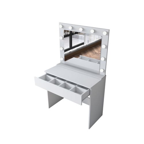 Coiffeuse 1 Tiroir Avec Miroir à LEDs L90cm