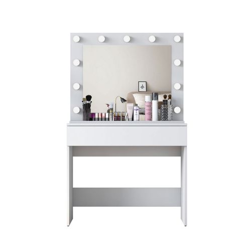 Coiffeuse 1 Tiroir Avec Miroir à LEDs L90cm