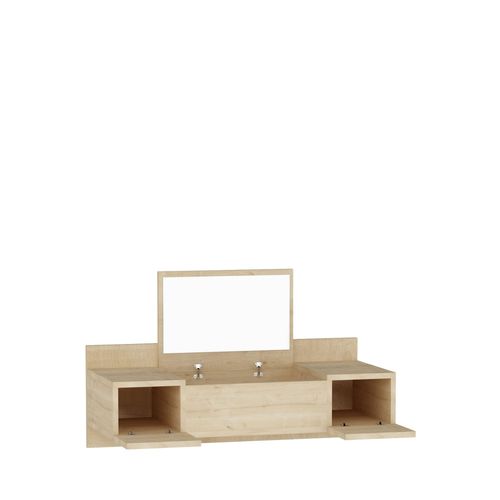 Coiffeuse Murale 3 Portes Avec Miroir Intégré L100cm