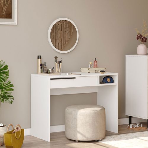 Coiffeuse 1 Tiroir Avec Miroir à Fixer L45cm