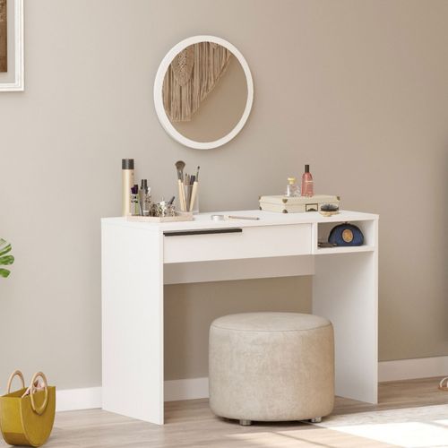 Coiffeuse 1 Tiroir Avec Miroir à Fixer L45cm