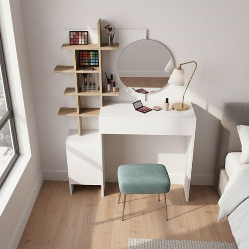 Coiffeuse 1 Tiroir Avec Miroir L71,50cm