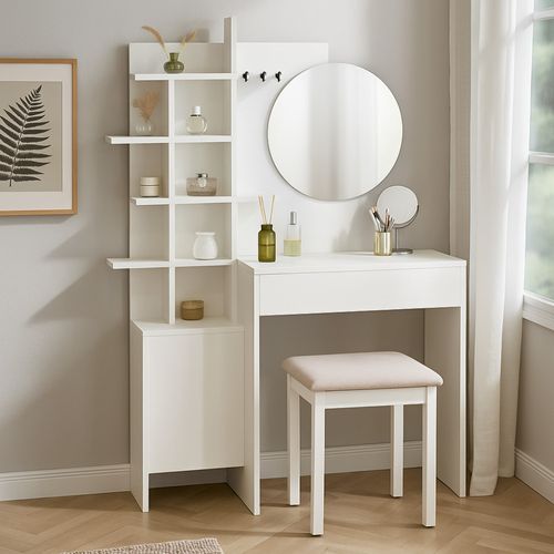 Coiffeuse 1 Tiroir Avec Miroir L71,50cm