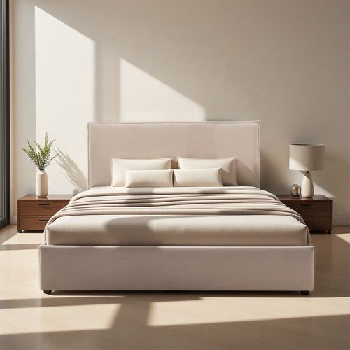 Lit Coffre En Velours Côtelé 140x190cm