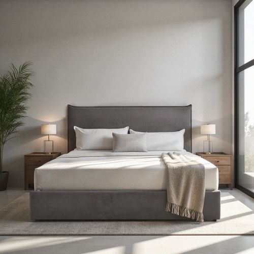 Lit Coffre En Velours Côtelé 180x200cm