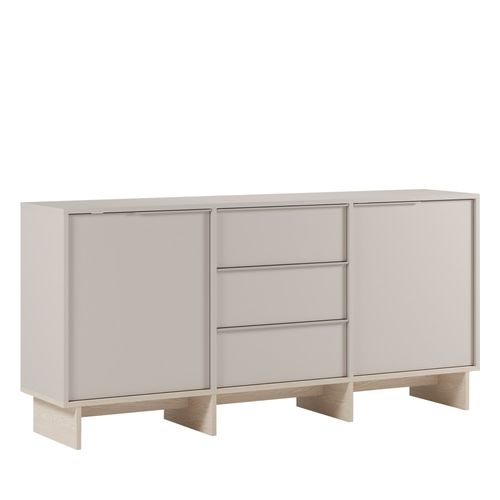 Buffet 2 Portes 3 Tiroirs En Bois Et Métal L176cm