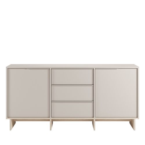 Buffet 2 Portes 3 Tiroirs En Bois Et Métal L176cm