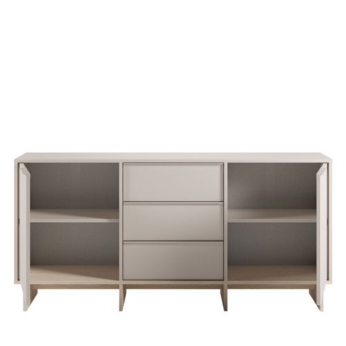 Buffet 2 Portes 3 Tiroirs En Bois Et Métal L176cm