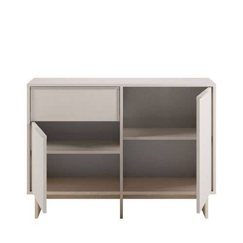 Buffet 2 Portes 1 Tiroir En Bois Et Métal L120cm