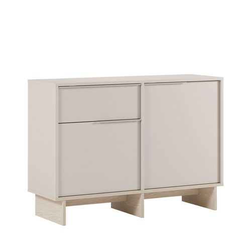 Buffet 2 Portes 1 Tiroir En Bois Et Métal L120cm