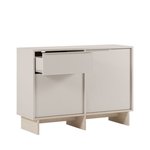 Buffet 2 Portes 1 Tiroir En Bois Et Métal L120cm