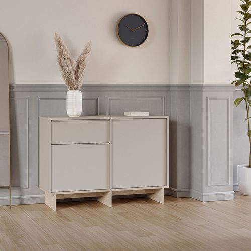 Buffet 2 Portes 1 Tiroir En Bois Et Métal L120cm