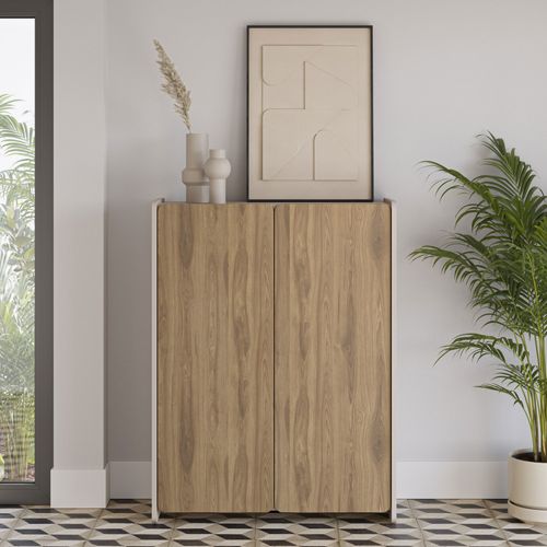 Buffet Haut 2 Portes En Bois H125cm