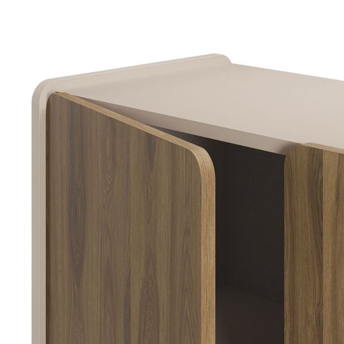 Buffet Haut 2 Portes En Bois H125cm