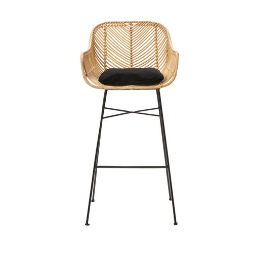 Lot De 2 Tabourets De Bar En Rotin H76cm