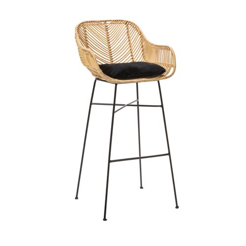 Lot De 2 Tabourets De Bar En Rotin H76cm