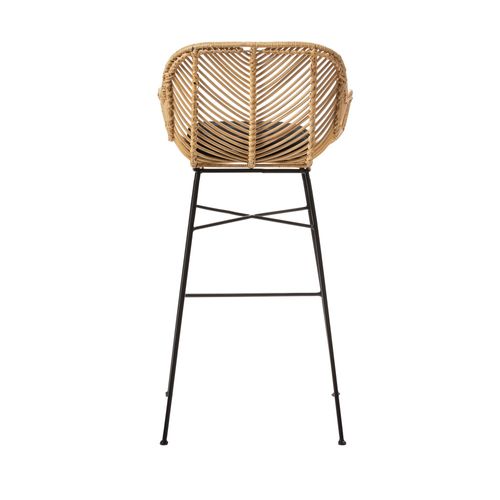 Lot De 2 Tabourets De Bar En Rotin H76cm