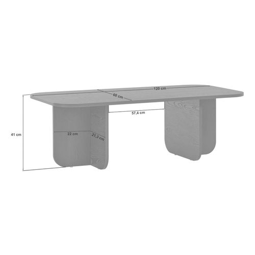 Table Basse Rectangulaire Effet Travertin 120x60cm