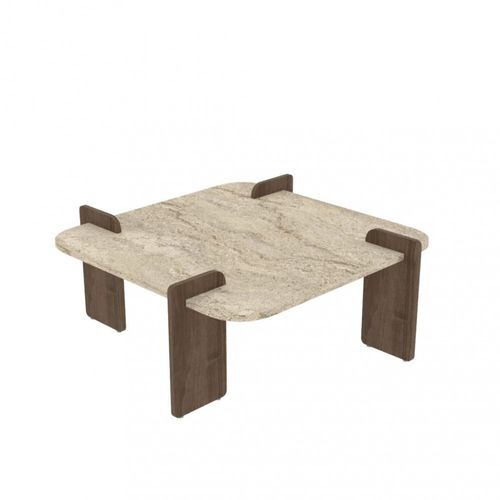 Table Basse En Bois Et Effet Marbre 90x90cm