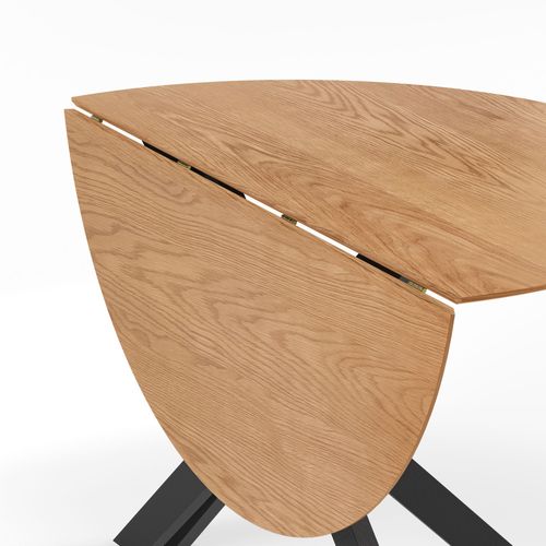 Table à Manger Pliante 4 Personnes Ronde En Bois Et Métal