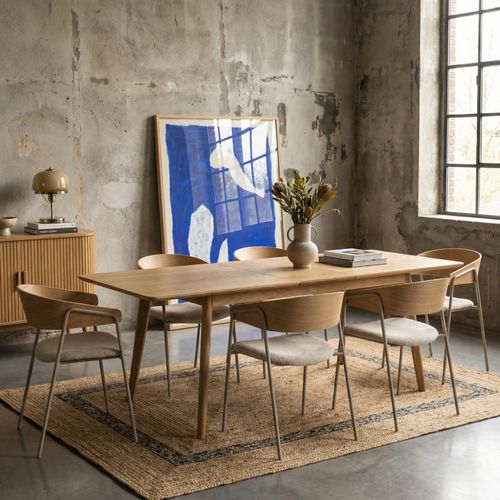 Lot De 2 Fauteuils De Table En Tissu, Bois Et Métal