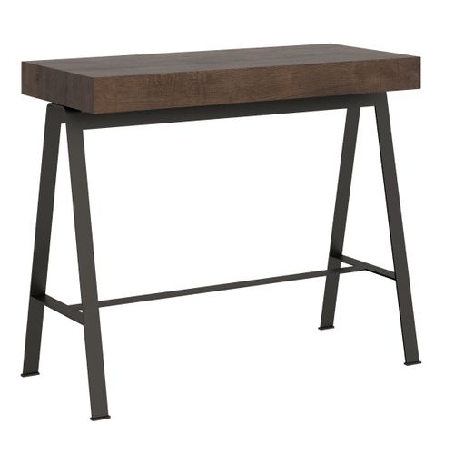 Console Extensible 90x40/196 Cm Banco Small Noyer Cadre Anthracite