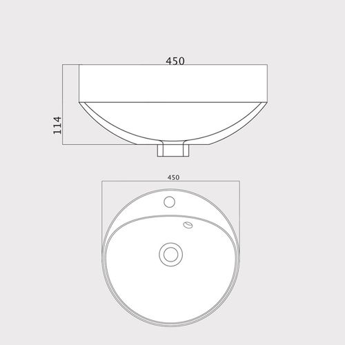Vasque Ronde à Poser Resibol Ø 45 Cm - Blanc