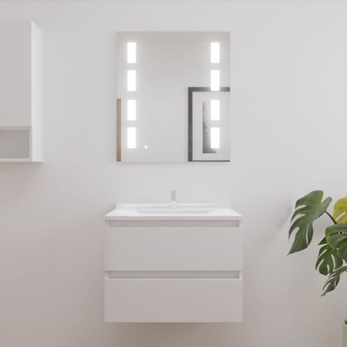 Meuble Salle De Bain Arlequin 70 Cm Avec Miroir Prestige-blanc-blanc