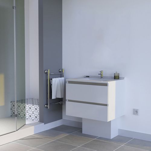 Meuble Salle De Bain Arlequin 70 Cm-blanc-gris