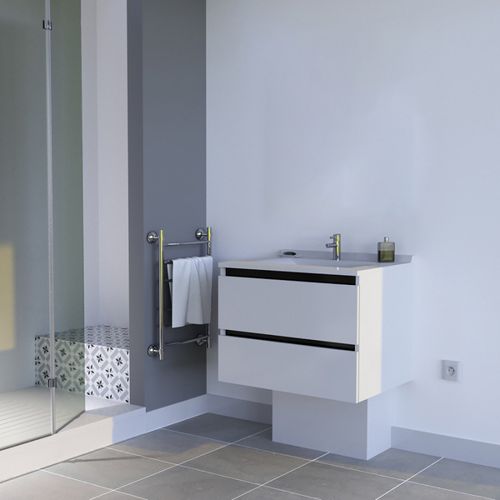 Meuble Salle De Bain Arlequin 70 Cm-blanc-noir