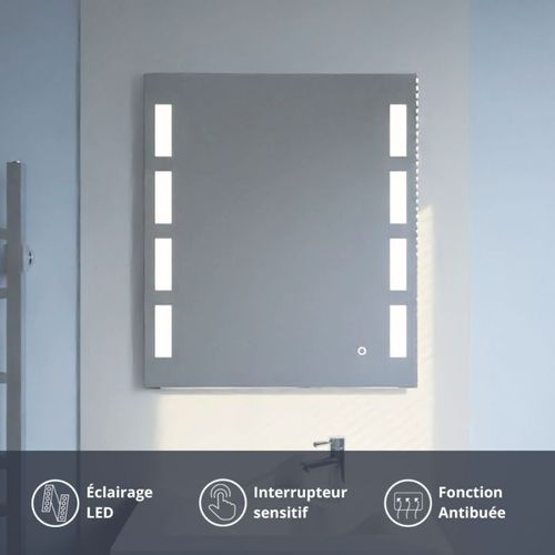 Miroir Lumineux Antibuée Prestige 70x80 Cm