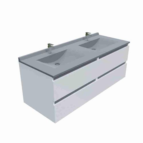 Meuble Double Vasque Arlequin 140 Cm-gris-gris