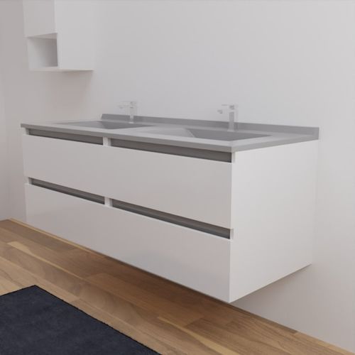 Meuble Double Vasque Arlequin 140 Cm-gris-gris