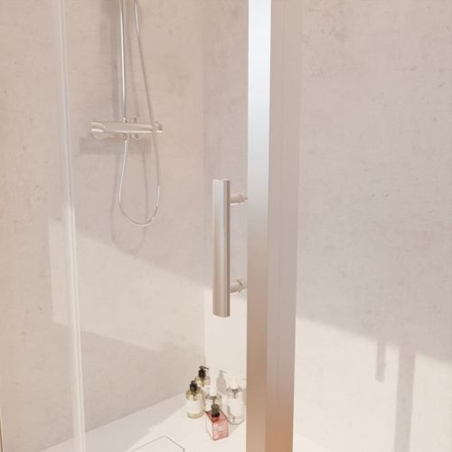 Paroi De Douche D'angle Avec Porte Coulissante + Retour Fixe Nerina - 120x90 Cm