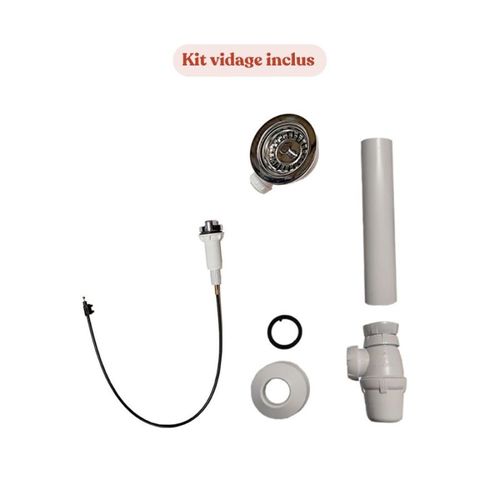 Plan De Travail Monobloc Planiquartz Avec Évier - 100 Cm - Snova - Évier à Droite - Non