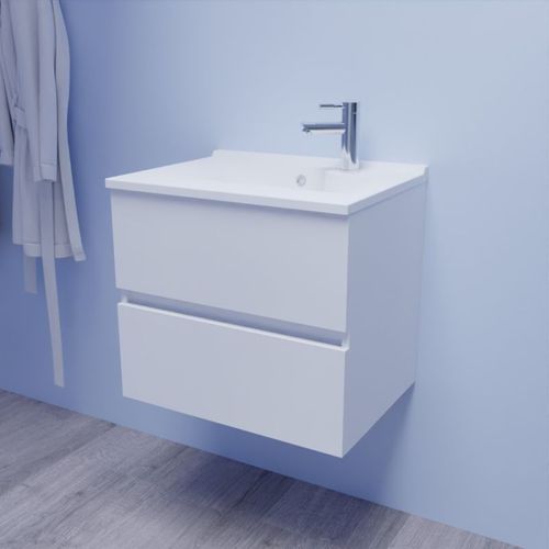 Meuble Salle De Bain Suspendu 60 Cm Rosaly- - Résine