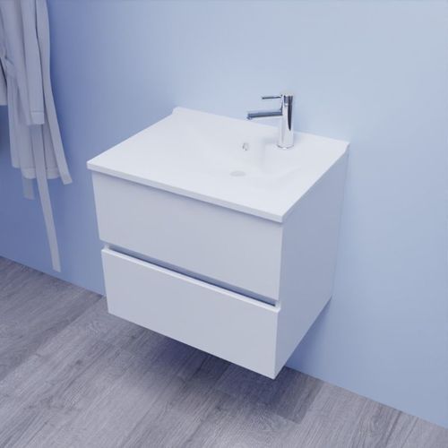 Meuble Salle De Bain Suspendu 60 Cm Rosaly- - Résine