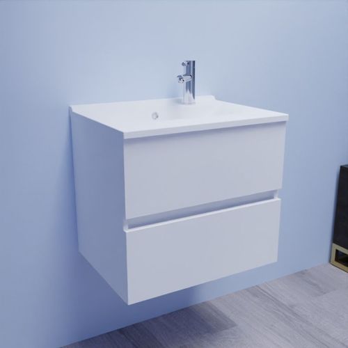 Meuble Salle De Bain Suspendu 60 Cm Rosaly- - Résine