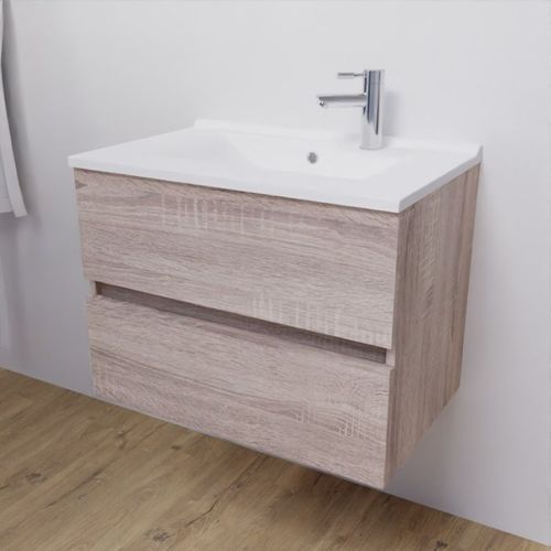 Meuble Salle De Bain Suspendu 70 Cm Rosaly- Bois- Résine