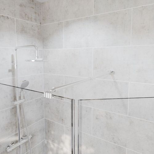Paroi De Douche Italienne 100+40 X 185cm Nepta Verre 8 Mm Avec Volet Pivotant