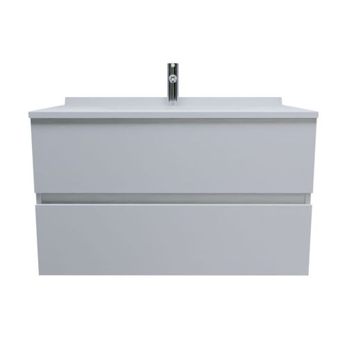 Meuble Vasque L 90cm P 55cm Romy - Blanc Brillant