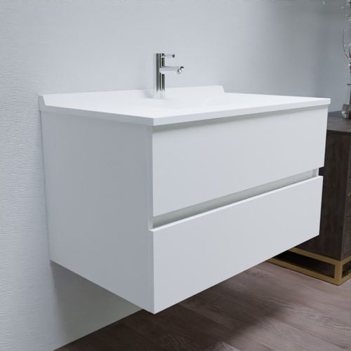 Meuble Vasque L 90cm P 55cm Romy - Blanc Brillant
