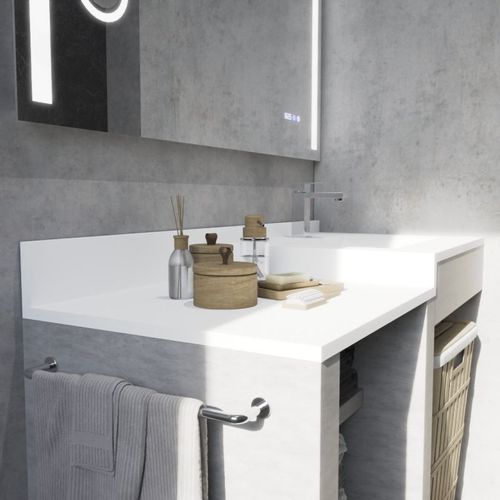 Plan Vasque 120 Cm En Résine 1 Vasque Décentrée - Atoll