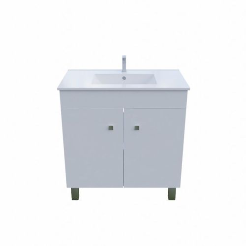 Meuble Salle De Bain Sur Pieds Ecoline 80 Cm - Blanc